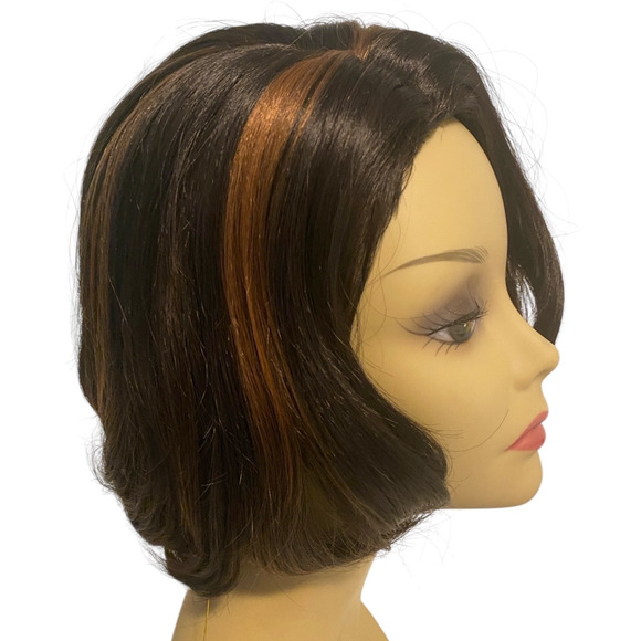 Side Part Bob Wig Mid Length Brown Copper for Women Avg Size NWT - Picture 1 of 12